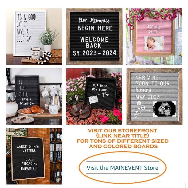 MAINEVENT Skinny Felt Board Letters Only Set NO BOARD INCLUDED, Rae Inspired Font Farmhouse Decor Accessory, 2 Inch White Plastic Letters Numbers Symbols For Changeable Felt Letter Board Message Bulletin - Image 3